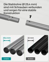 SONGMICS Rollgarderobe grau Metall 91,0 x 158,0 cm, 1 St.