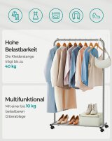 SONGMICS Rollgarderobe grau Metall 91,0 x 158,0 cm, 1 St.