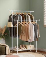 SONGMICS Rollgarderobe weiß Metall 98,5 x 156,8 cm, 1 St.