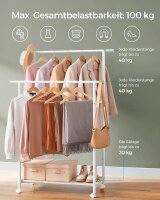 SONGMICS Rollgarderobe weiß Metall 98,5 x 156,8 cm, 1 St.