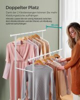 SONGMICS Rollgarderobe weiß Metall 98,5 x 156,8 cm, 1 St.