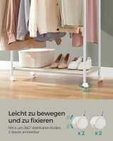 SONGMICS Rollgarderobe weiß Metall 98,5 x 156,8 cm, 1 St.