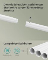SONGMICS Rollgarderobe weiß Metall 98,5 x 156,8 cm, 1 St.