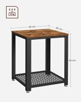 VASAGLE Beistelltisch rechteckig MDF-Platte braun,...