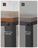 VASAGLE Beistelltisch rechteckig MDF-Platte braun, schwarz 40,0 x 40,0 x 50,0 cm, 1 St.