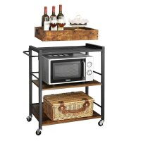 VASAGLE Servierwagen braun, schwarz 65,0 x 40,0 x 86,0 cm