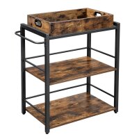 VASAGLE Servierwagen braun, schwarz 65,0 x 40,0 x 86,0 cm