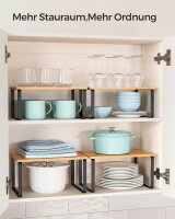 SONGMICS Küchen-Organizer bambus, schwarz 29,7 x 19,5/18,5 x 15,8/13,7 cm, 2 St.