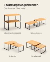 SONGMICS Küchen-Organizer bambus, schwarz 29,7 x 19,5/18,5 x 15,8/13,7 cm, 2 St.