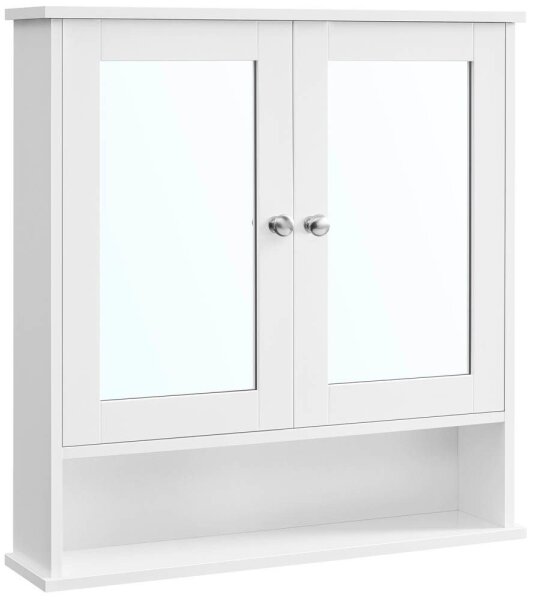 VASAGLE Spiegelschrank LHC002 weiß 56,5 x 13,0 x 58,5 cm