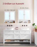 VASAGLE Spiegelschrank LHC002 weiß 56,5 x 13,0 x 58,5 cm