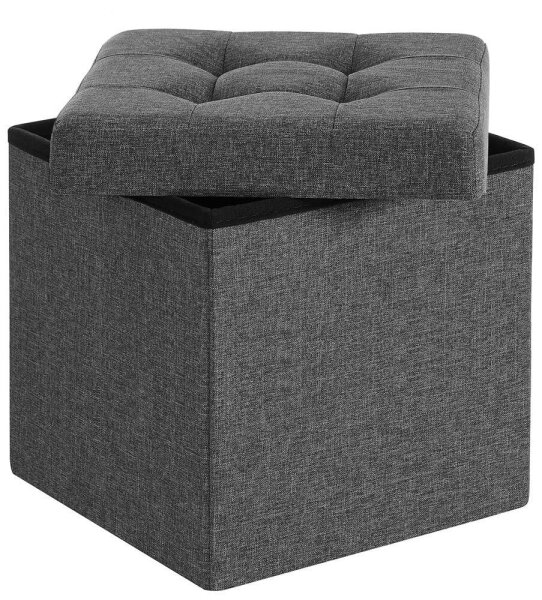 SONGMICS Wohnzimmer-Hocker mit Stauraum LSF27Z dunkelgrau, 1 St.