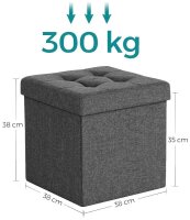 SONGMICS Wohnzimmer-Hocker mit Stauraum LSF27Z...