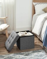 SONGMICS Wohnzimmer-Hocker mit Stauraum LSF27Z dunkelgrau, 1 St.
