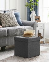 SONGMICS Wohnzimmer-Hocker mit Stauraum LSF27Z dunkelgrau, 1 St.