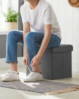 SONGMICS Wohnzimmer-Hocker mit Stauraum LSF27Z dunkelgrau, 1 St.