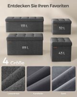 SONGMICS Wohnzimmer-Hocker mit Stauraum LSF27Z dunkelgrau, 1 St.