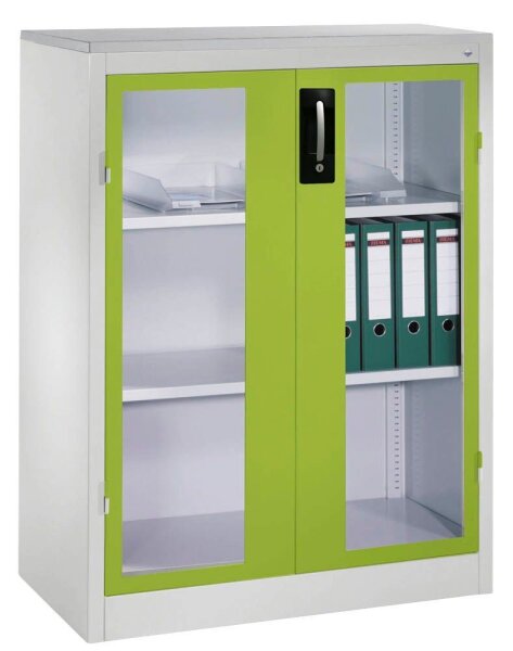 CP Stahlschrank 8521-055 S10171 Acrylglas, clowngrün, lichtgrau 2 Fachböden 93,0 x 50,0 x 120,0 cm, aufgebaut, 1 St.