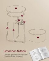 VASAGLE Beistelltisch rund Spanplatte beige, weiß 45,0 x 45,0 x 50,0 cm, 1 St.