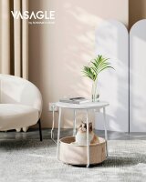 VASAGLE Beistelltisch rund Spanplatte beige, weiß 45,0 x 45,0 x 50,0 cm, 1 St.