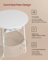 VASAGLE Beistelltisch rund Spanplatte beige, weiß 45,0 x 45,0 x 50,0 cm, 1 St.