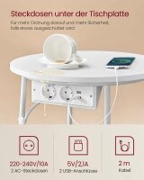 VASAGLE Beistelltisch rund Spanplatte beige, weiß 45,0 x 45,0 x 50,0 cm, 1 St.