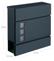 SONGMICS Briefkasten GMB052G01 anthrazit