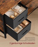 VASAGLE Schreibtisch vintage-braun rechteckig, 4-Fuß-Gestell schwarz 115,0 x 105,0 cm