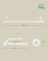 SONGMICS Wandgarderobe weiß Metall 84,0 x 7,0 cm, 1...