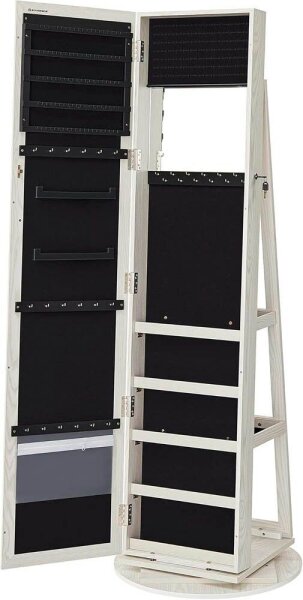 SONGMICS Schmuckschrank weiß 2 Fachböden