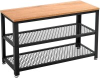VASAGLE Schuhbank LBS073N01 hellbraun, schwarz Holz 73,0 cm