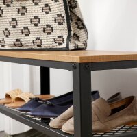 VASAGLE Schuhbank LBS073N01 hellbraun, schwarz Holz 73,0 cm