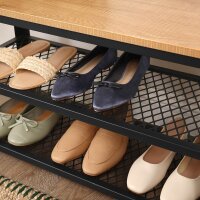 VASAGLE Schuhbank LBS073N01 hellbraun, schwarz Holz 73,0 cm