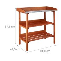 relaxdays Pflanztisch orange 92,0 x 41,0 x 86,0 cm