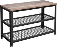 VASAGLE Schuhbank LBS73MB grau, schwarz Holz 73,0 cm
