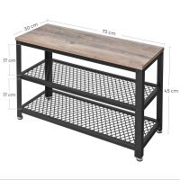VASAGLE Schuhbank LBS73MB grau, schwarz Holz 73,0 cm
