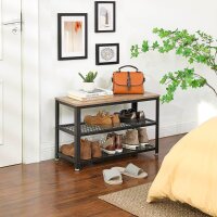 VASAGLE Schuhbank LBS73MB grau, schwarz Holz 73,0 cm