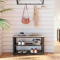 VASAGLE Schuhbank LBS73MB grau, schwarz Holz 73,0 cm