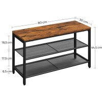 VASAGLE Schuhbank LBS74X braun, schwarz Holz 80,0 cm