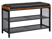 VASAGLE Schuhbank LBS75X braun, schwarz Holz 80,0 cm