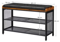 VASAGLE Schuhbank LBS75X braun, schwarz Holz 80,0 cm