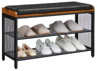 VASAGLE Schuhbank LBS75X braun, schwarz Holz 80,0 cm