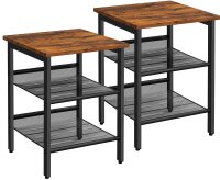 SONGMICS Beistelltische-Set rechteckig MDF-Platte braun,...