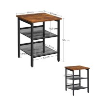 SONGMICS Beistelltische-Set rechteckig MDF-Platte braun,...
