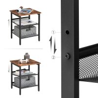 SONGMICS Beistelltische-Set rechteckig MDF-Platte braun, 2 St.