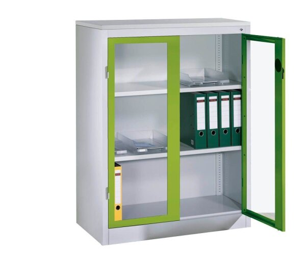 CP Stahlschrank 8531-055 S10181 Acrylglas, clowngrün, lichtgrau 2 Fachböden 120,0 x 50,0 x 120,0 cm, aufgebaut, 1 St.