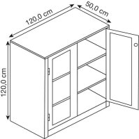 CP Stahlschrank 8531-055 S10181 Acrylglas, clowngrün, lichtgrau 2 Fachböden 120,0 x 50,0 x 120,0 cm, aufgebaut, 1 St.
