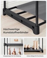 SONGMICS Stoffschrank, RYG02GY grau 140,0 x 43,0 x 174,0 cm, 1 St.