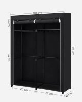 SONGMICS Stoffschrank, RYG02BK schwarz 140,0 x 43,0 x...