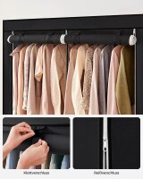 SONGMICS Stoffschrank, RYG02BK schwarz 140,0 x 43,0 x 174,0 cm, 1 St.